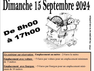 Annonce Vide grenier Viviers 15 septembre Ardèche