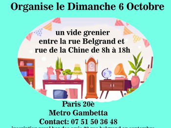 Vide-Grenier quartier Gambetta -Tenon 6 octobre 2024 Paris 20