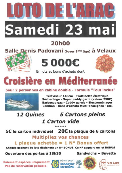 GRAND LOTO DE L'ARAC