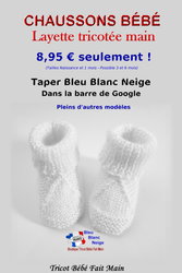 Chaussons tricot bébé layette tricotée main