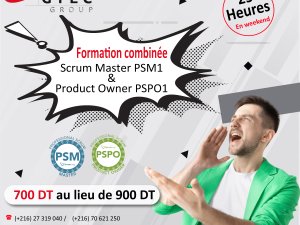 promo formation combiné scrum master &amp; product owner psm 1 / pspo 1 Tunis
