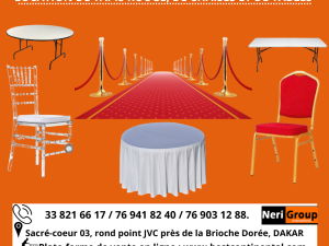 Annonce location chaises tables tapis rouge Dakar Sénégal