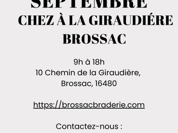 Annonce Brossac Braderie Brocante Giraudière Charente