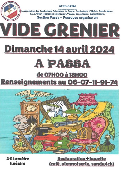 VIDE GRENIER PRINTEMPS Passa Pyrénées Orientales