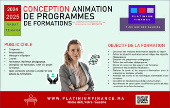 Formation CADRE – Conception Animation programme formation Rabat