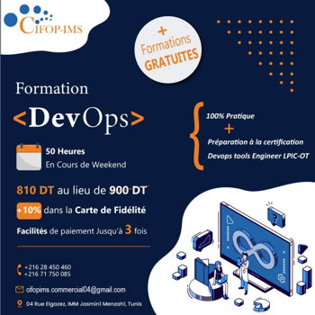 Annonce Formation DevOps &amp; Préparation DevOps Tools Engineer Tunis