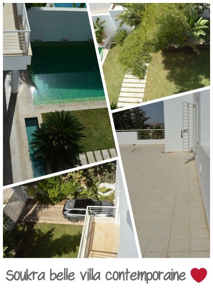 Soukra Chotrana 3 très belle villa contemporaine jardin piscine parking
