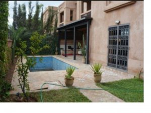 Location Magnifique villa rez meublé piscine Targa Marrakech Maroc