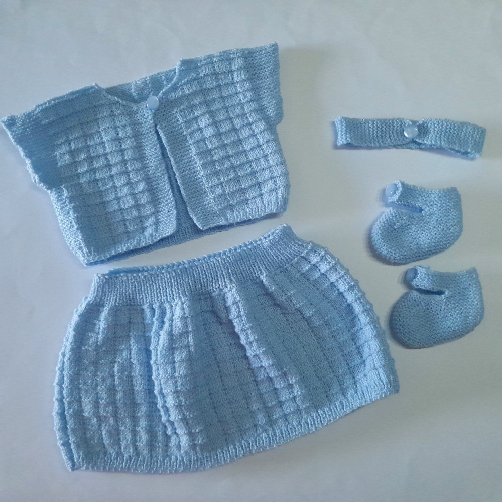 Ensemble tricot bébé layette tricotée main