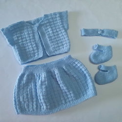 Ensemble tricot bébé layette tricotée main
