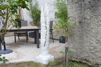 Sculpture Statue Colonne Marbre Blanc Carrare Lausanne Suisse