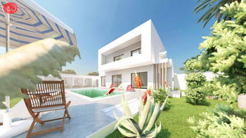 Vente plan villa ultra moderne Houmt Souk titre bleu Djerba Tunisie