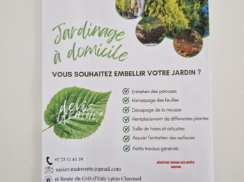 Annonce Jardinier domicile Annecy Haute Savoie