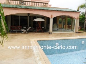 Location 1 villa meublée piscine Souissi Rabat Maroc