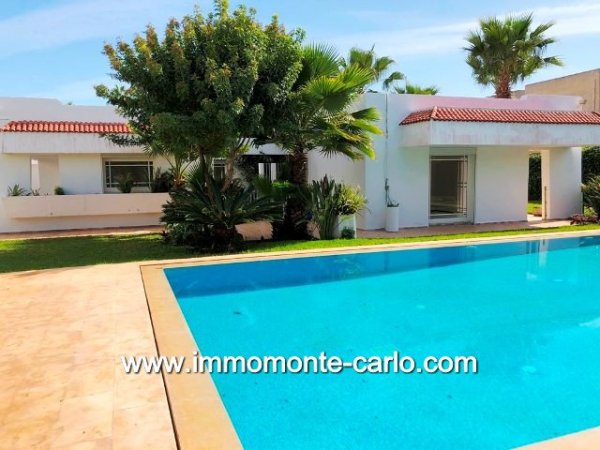 Location belle villa piscine Souissi Rabat Maroc
