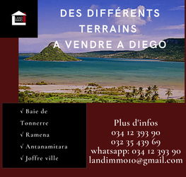 Vente Des terrains aux différents endroits Diego Antsiranana Madagascar