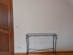 Console en verre et fer forgé