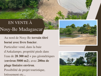 Vente Particulier vend Terrain mer 33 300m² Nosy Be Madagascar