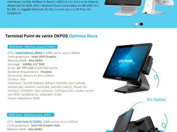 Terminal Point vente OKPOS Optimus Nova Sousse Tunisie