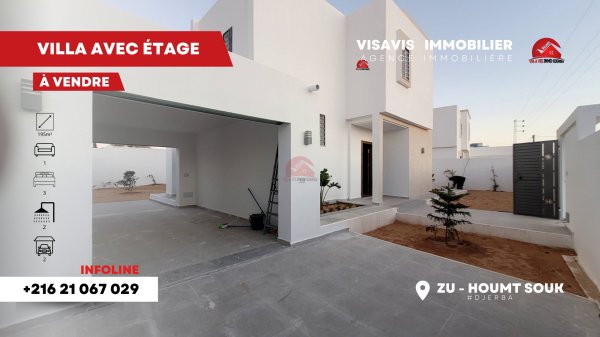Vente villa neuve houmt souk zone urbaine djerba- Tunisie