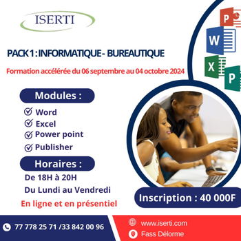 Annonce Formation Informatique Bureautique Dakar Sénégal