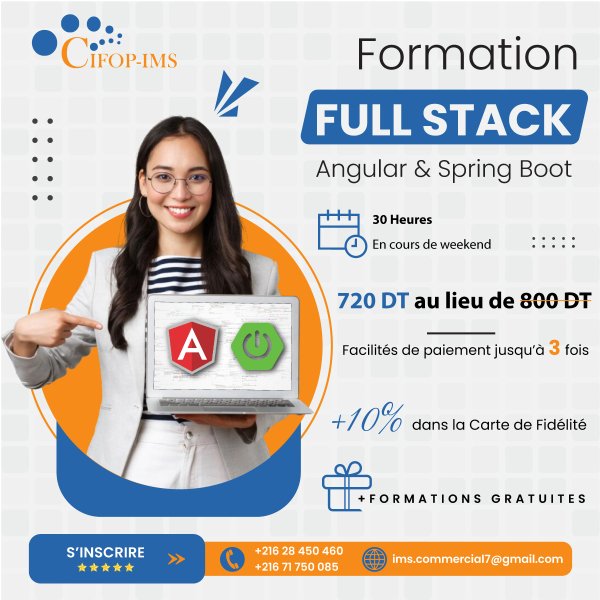 Annonce Formation FullStack Angular & SpringBoot Tunis Tunisie