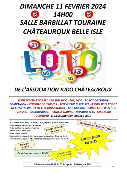 Loto l'Association Judo Châteauroux Châteauroux Indre