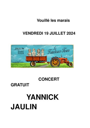 Annonce concert Yannick jaulin Vouillé-les-Marais Vendée