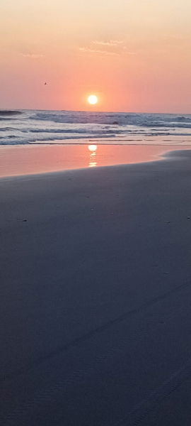 coucher de soleil sur notre plage
