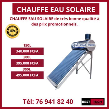 Annonce DES CHAUFFES EAU SOLAIRES 150L- 200L & 300L Dakar Sénégal