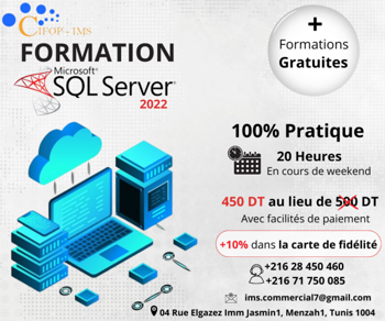 Annonce Formation SQL Server 2022 Tunis Tunisie