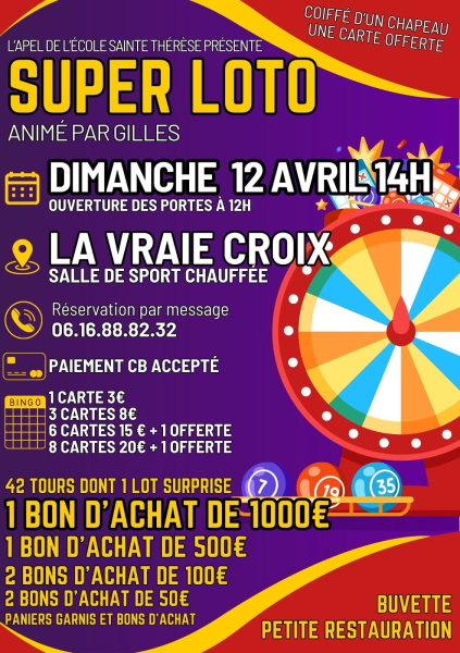 SUPER LOTO DIMANCHE 12 MARS 2026