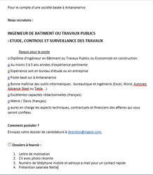 RECRUTEMENT INGENIEUR