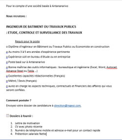 RECRUTEMENT INGENIEUR