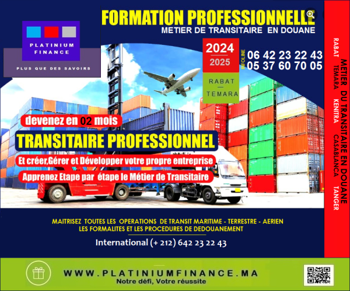 FORMATION METIER TRANSITAIRE DOUANE Rabat Maroc