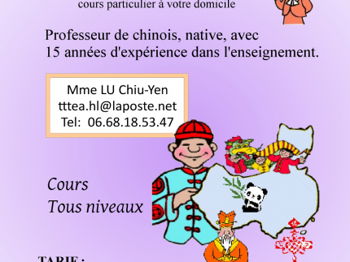 Professeur chinois native 15 ans d&#039;expérience Paris