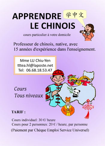 Professeur chinois native 15 ans d'expérience Paris