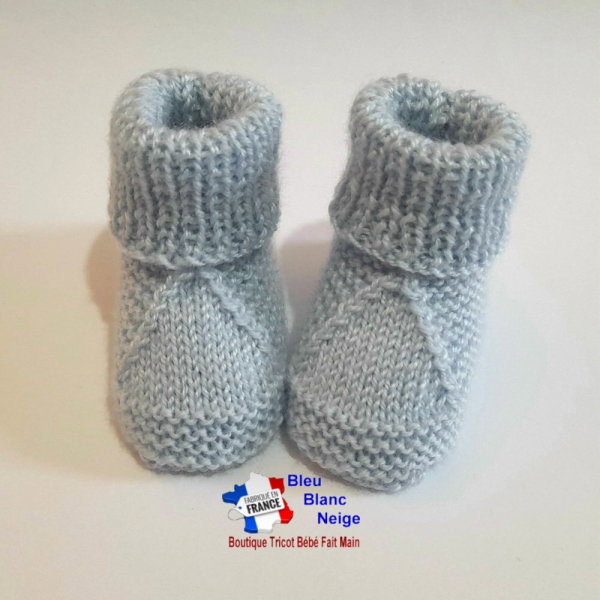 Chaussons tricot bébé layette tricotée main