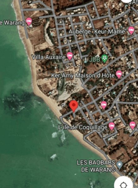 Vente WARANG TERRAIN 2300m² PIEDS DANS L'EAU M'Bour Sénégal