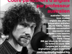 Australien donne cours particuliers anglais Paris