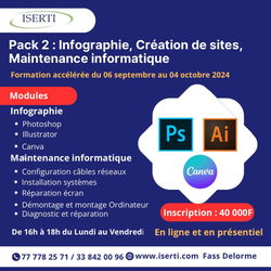 Annonce Formation Infographie Création sites Maintenance informatique Dakar