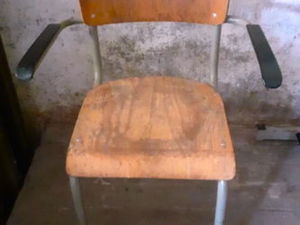 Chaise professeur école vintage Renaix Belgique