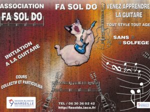 Annonce association fa sol do donne cours guitare particulier collectif Marseille