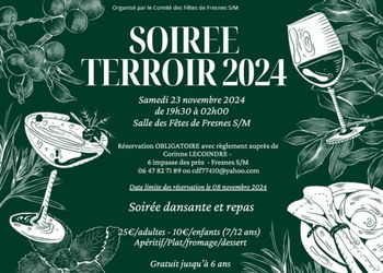 Annonce SOIREE TERROIR Fresnes-sur-Marne Seine et Marne