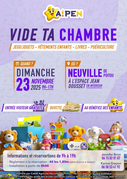 Affiche Vide Ta chambre AIPEN