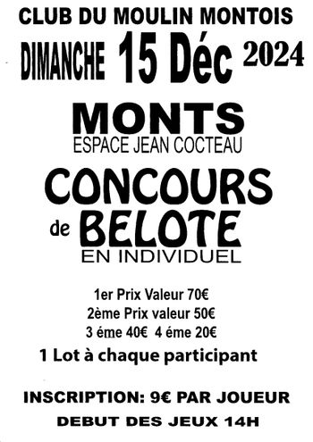 Concours belote Monts Indre et Loire