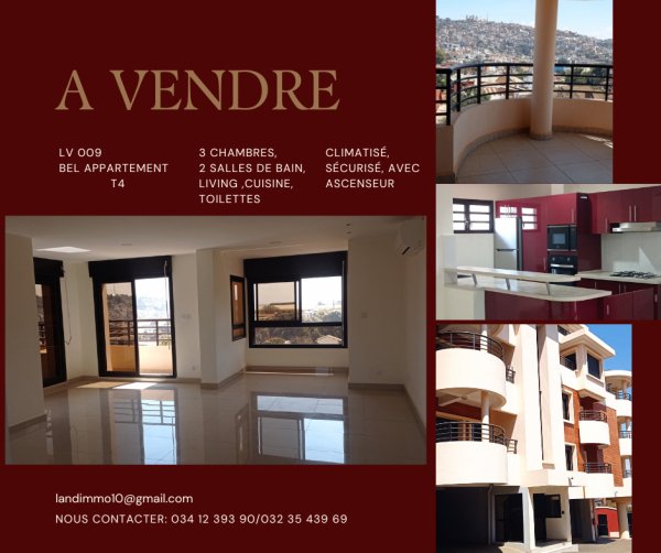 Vente 1 bel appartement t4 dans 1 immeuble sécurisé Antananarivo