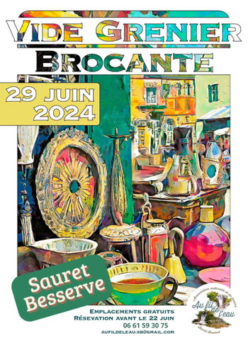 Annonce vide grenier brocane=te Sauret-Besserve Puy de Dôme