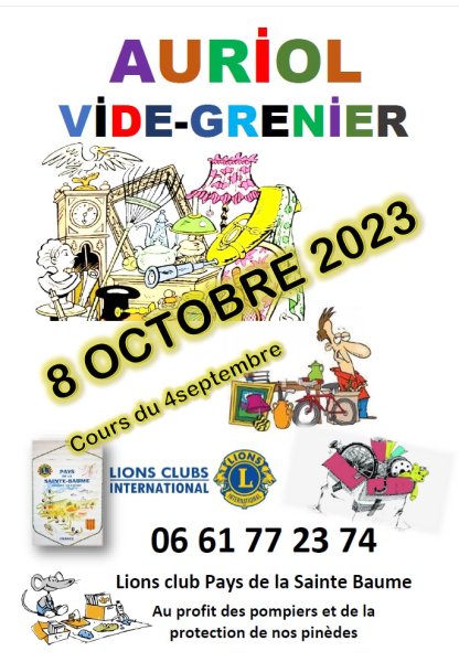 Vide-greniers Lions club Pays St Baume Auriol Bouches du Rhône
