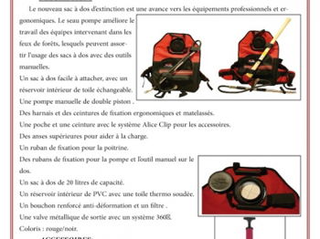 Batte feu Maroc/ Seau dorsal forestier Agadir